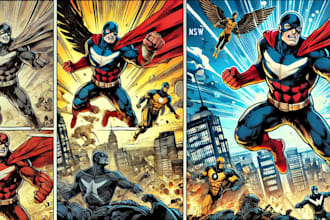 create professional comic superhero pop art portraits