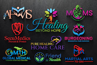 do medical wellness, clinic, health care logo in 35 h