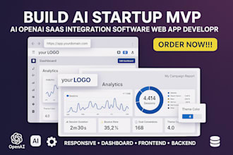 build ai startup mvp ai openai saas integration software web app crm developer