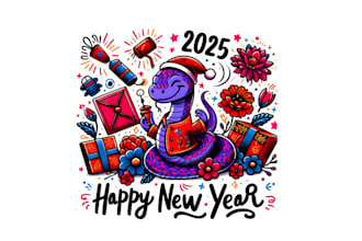 make wonderful happy new year 2025 logo