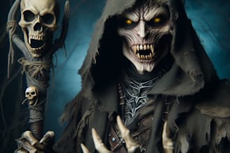 create fantasy horror and any fantasy horror character