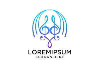 make flat minimalist music brand logo