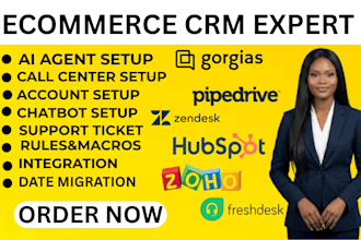setup gorgias zendesk freshdesk hubspot CRM commslayer ai chatbot for shopify