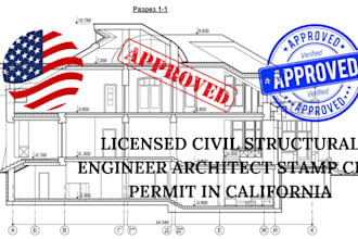 licensed civil, structural engineer, architect stamp, city permit in california