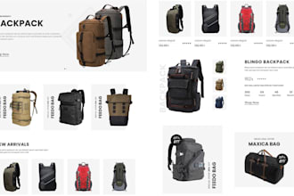 design backpack shopify store print on demand travel accessories handbag website