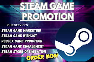 do steam game promotion to increase wishlist and traffic game testing and more