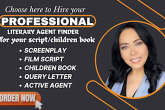 find an active literary agent for movie script, screenplay, children story