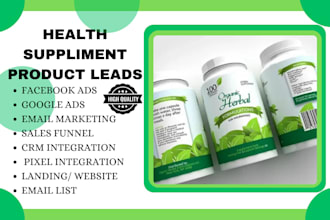 generate health supplement leads vitamin supplement fitness weight loss leads
