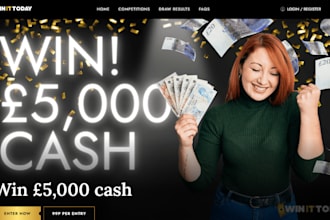 design raffle website, competition website, raffle draw, raffle ticket website