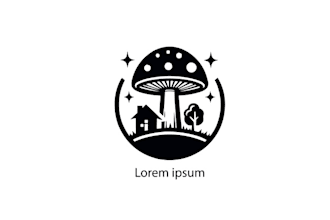 make organic food truck mushroom logo