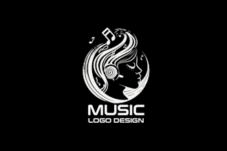 make music studio brand mascot logo