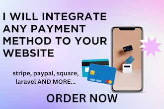 integrate any payment method stripe, paypal, square, laravel to wordpress