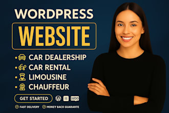 build car dealership, car rental, limousine, chauffeur or taxi booking website