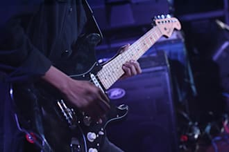 record epic guitar solos and rhythm tracks