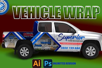 make unique vehicle wrap, van, food truck, sports car, or any signage design