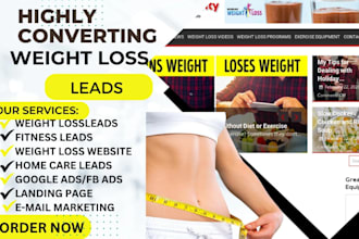 convert weight loss websites, leads, and design high converting landing pages