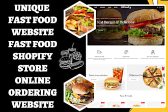 design unique fast food website fast food shopify store online ordering website