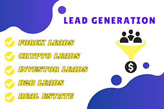 provide quality crypto leads, forex leads, investor leads, b2b leads, mlm leads