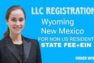 create llc in wyoming or new mexico with ein nmbr 4u