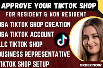 create USA tiktok shop US tiktok account USA tiktok shop business representative