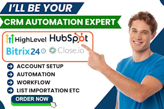 setup close agile crm bitrix24 automation gohighlevel hubspot zapier integration