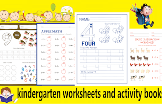 design custom worksheets and activity book for school kids