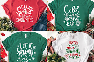 create unique typography ugly christmas t shirt design