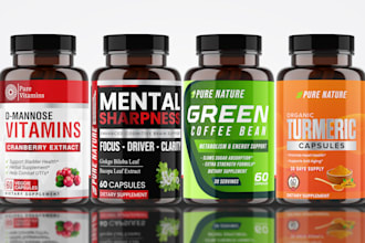 do product label design, supplement bottle and label design