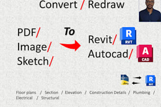 convert pdfs, images, and sketches to autocad or revit files