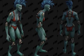 3d character model with full body rigging including face expression blend shape