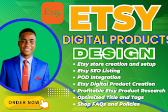 set up etsy shop, etsy SEO listing, etsy digital products, etsy shop set up