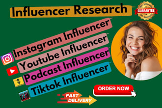 find podcast you tube instagram influencers and valid emails