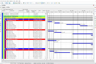 prepare construction schedule and gantt charts using primavera p6 or ms project