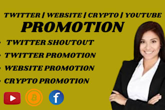 shoutout promote website link crypto to uk usa twitter yt ig pinterest audience