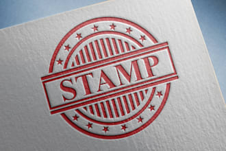 create rustic stamp , circular stamp, badge, vintage retro stamp, custom logo