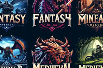create original logo titles for fantasy, mmorpg, rpg, and medieval games