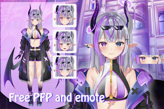 draw vtuber live2d model in anime art illustration ready for rigging