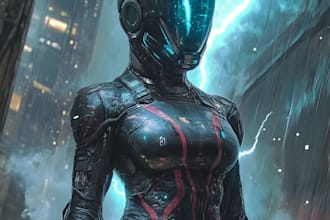 draw a sci fi character design or sci fi character art