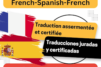 translate french to spanish and spanish to french with certification