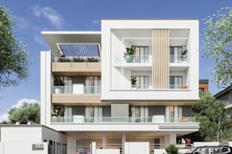 real estate land layout, sketchup architecture 3d renders, building permit plan