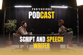 write podcast script, scriptwriting, speech writing, ted talk, show notes, sport