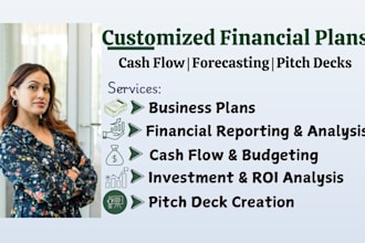 do financial plan with cash flow analysis, forecasting, business plan,pitch deck