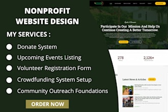 build you a nonprofit website, donation website, charity website and ngo website
