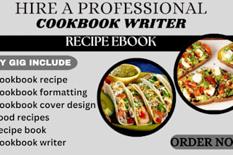 write recipes for cookbook, ebook, recipe book, food blog, and meal plan