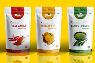 do premium pouch packaging design and label design
