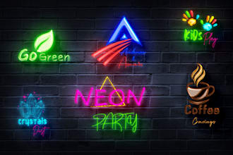 design 3 neon logo for you in just 12 hours