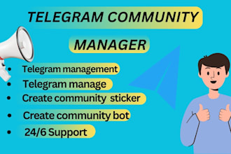 beb crypto nft projec telegram community manager or admin with 20 chatter team