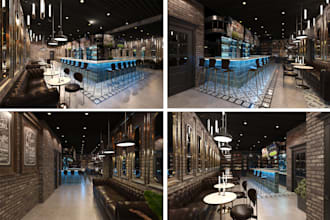 design coffee shop, bar, spa, nail salon, and boutique