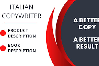 be your italian copywriter for book and product description