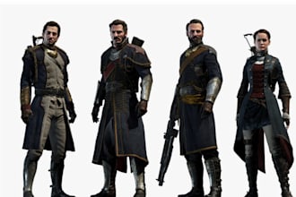 3d head, bust and full body model miniature, wow render fantasy character rig
